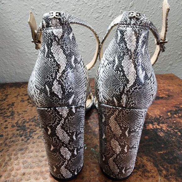 Sam Edelman Yaro Python-Embossed Leather Block-Heel Sandals                  538 - Picture 6 of 15